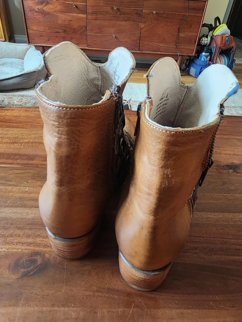 freebird Grady Tan Leather Studded Strap Ankle Boots